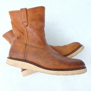 🔨 Vintage Red Wing Leather Pull on Work Boots Size 10 🔨
